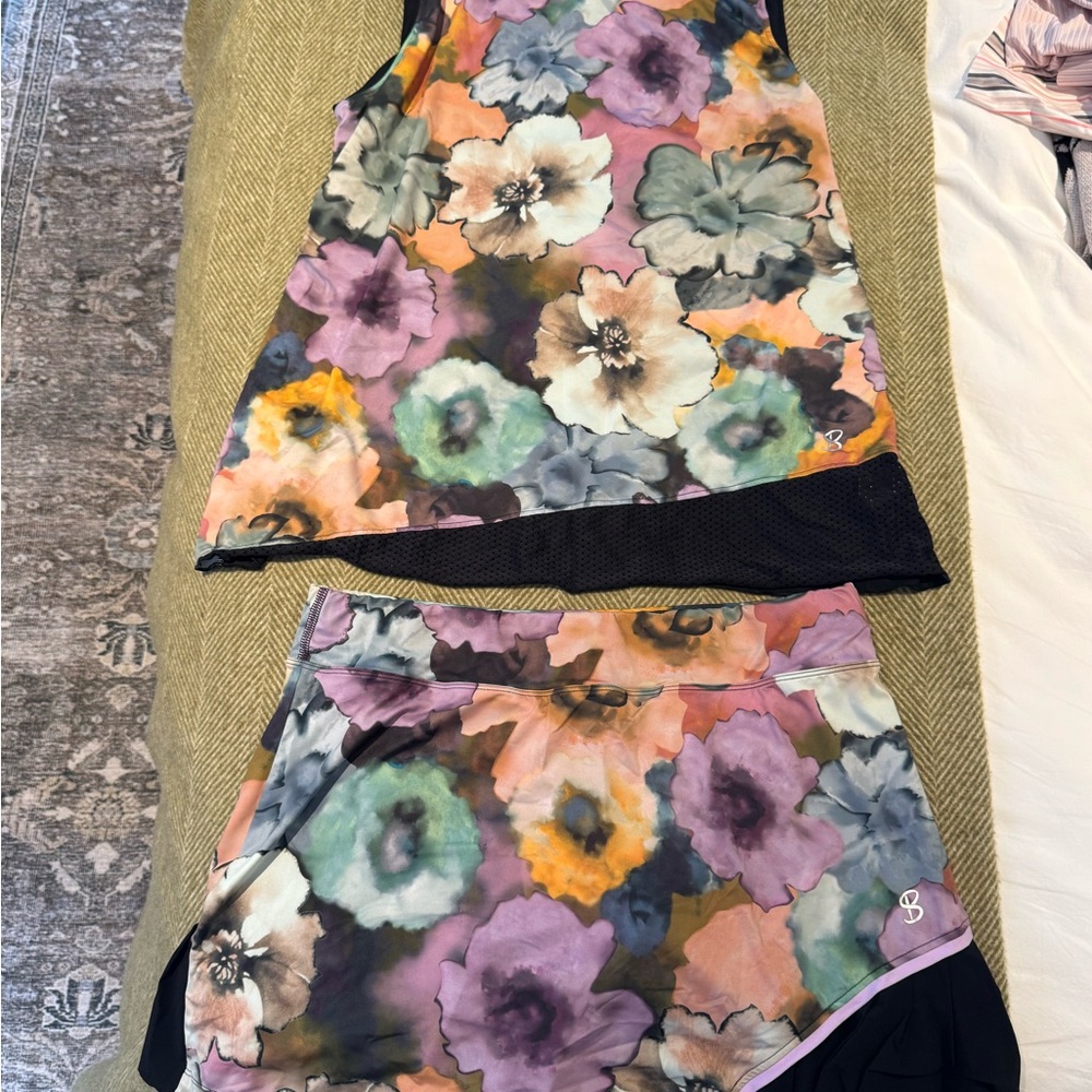 Sofibella Floral Tennis Skirt & Tank